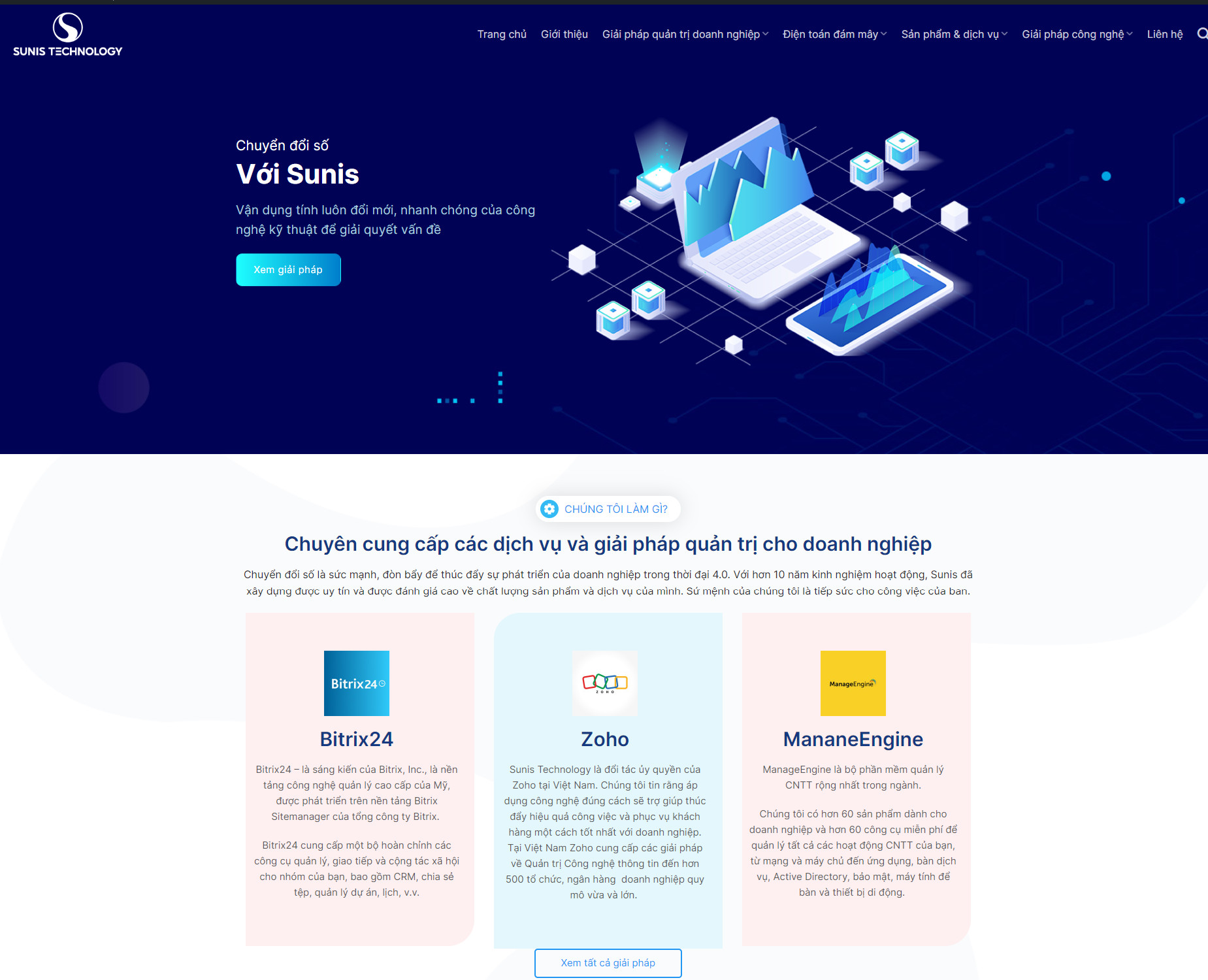 Dự án Thiết kế Website cho doanh nghiệp Sunis Technology